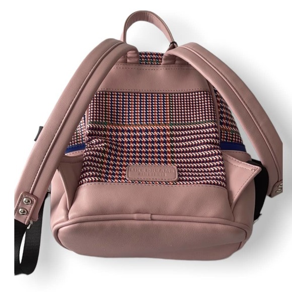 Like Dreams Houndstooth Print Mini Backpack In Blush Pink - Picture 7 of 10